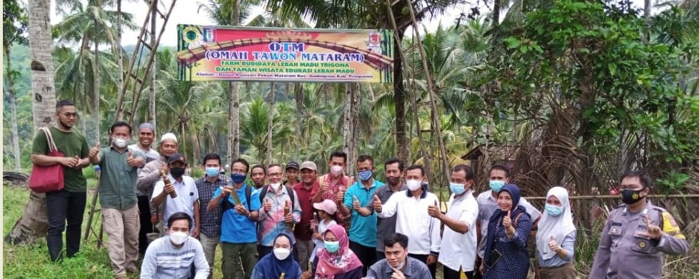 Tim PKM Jurusan Kehutanan FP UNILA Melakukan Penyuluhan Upaya Meningkatkan Produktivitas Madu “Omah Tawon Mataram” (OTM) di Desa Mataram Kec. Gadingrejo Kab. Pringsewu.